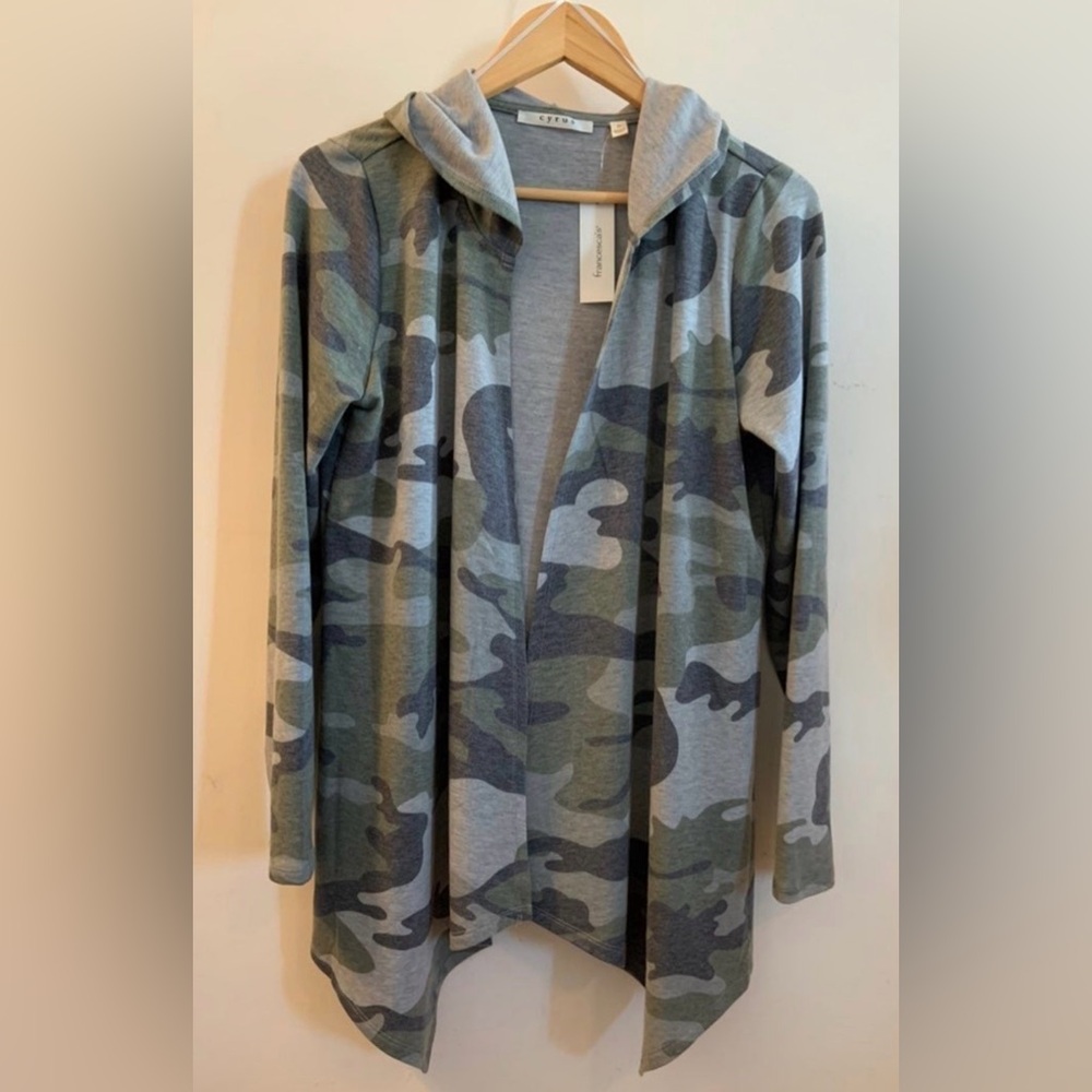 CAMO WOMENS M HOODED CARDIGAN JACKET BOUTIQUE - NWT